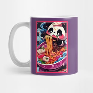 Anime Cute Panda eating Ramen | Cute Anime Panda Kawaii Design Mug